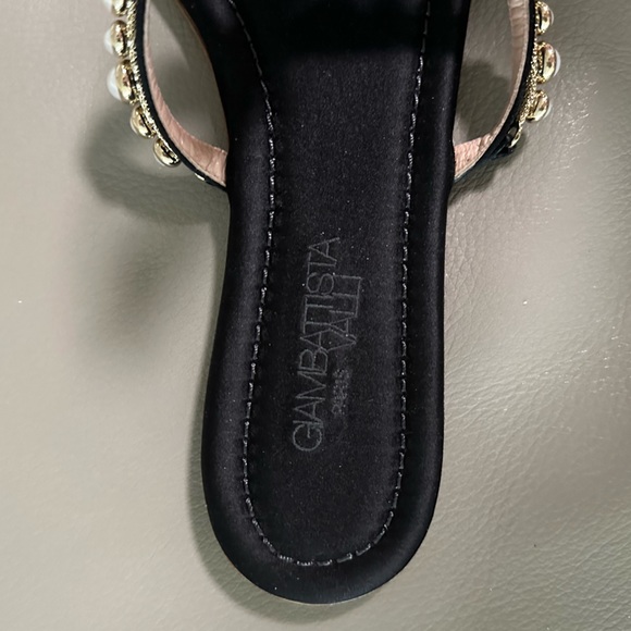 Giambattista Valli Maharani Satin & Faux Pearl Flat Sandals - Picture 7 of 15